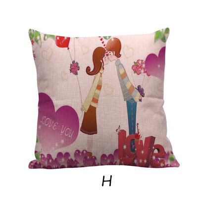

Siaonvr Happy Valentine Pillow Cases Linen Sofa Cushion Cover Home Decor Pillow Case