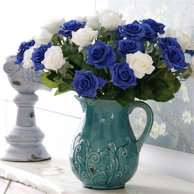 

Toponeto Artificial Rose Real Bridal Wedding Bouquet Home Decoration Colorful