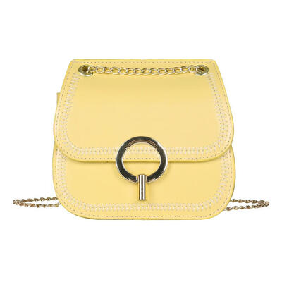 

Flap Shoulder Handbags Women Leather Solid Color Chain Crossbody Saddle Bag