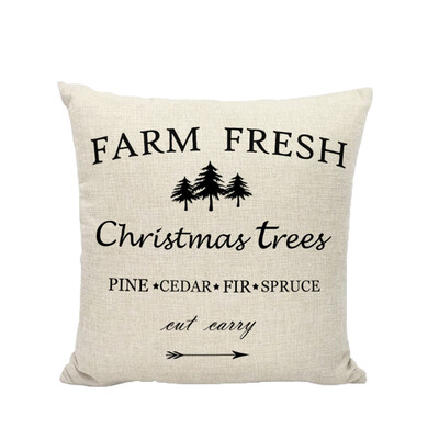 

Tailored Happy Christmas Pillow Cases Linen Sofa Cushion Cover Home Decor Pillow Case