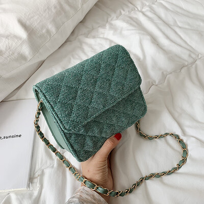 

Ins girls on the new wool small square bag fashion Joker chic chain bag women 2019 new slung womens bags
