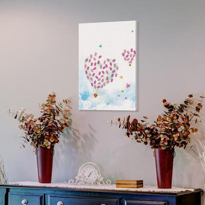 

Creative DIY Wedding Fingerprint Canvas Printing Hot Air Balloon Guest Book