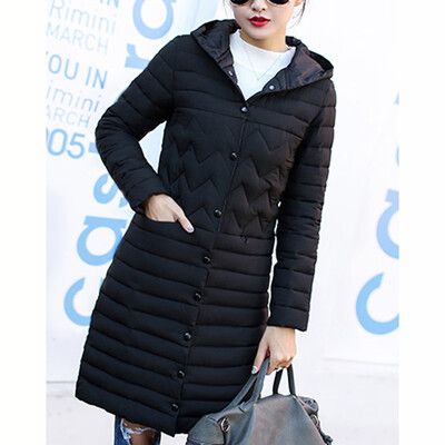 

Tailored Women Winter Warm Coat Hooded Thick Warm Slim Jacket Long Overcoat