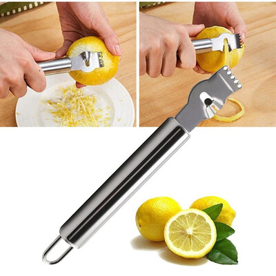 

Stainless Steel Lemon Lime Orange Peeler Fruit Zester Citrus Scraper