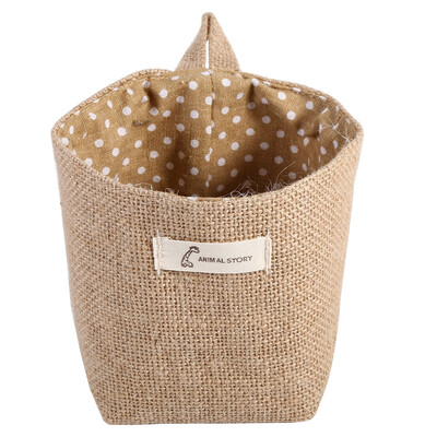 

Cotton Linen Hamper Hanging Clothes Bag Home Gadget Storage Organizer Foldable Basket BinCotton Linen Hanging Bag