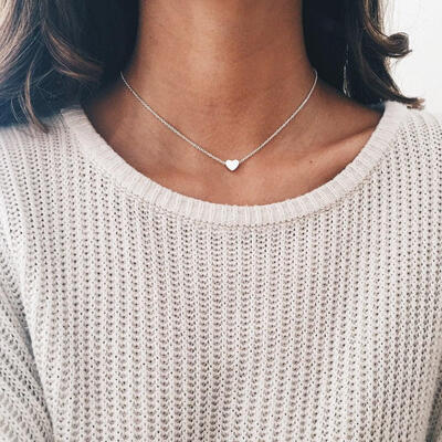 

Classics Elegant Simple SilverGold Plated Love Heart Alloy Necklace Chains Super Cute Charm