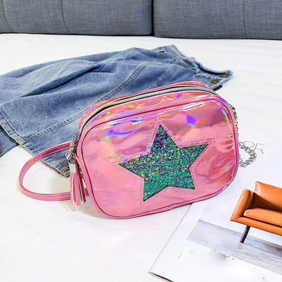 

Tailored Fashion Lady Retro Trend Stars Chain Wild Colorful Messenger Bag Shoulder Bag