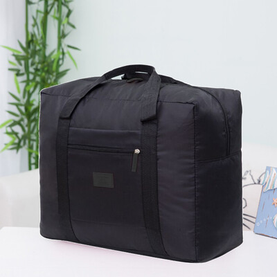 

〖Follure〗Packable Travel Duffel Bag Waterproof Nylon Foldable Carry Package Versatile BK
