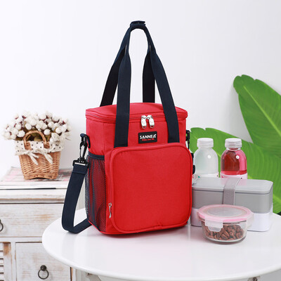 

Siaonvr Insulated Lunch Bag with 2 Way Zipper Closures Double-sewn Mesh Side Pockets