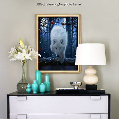 

Kirinshow Diamond Embroidery Animals Full Drill Drill White Fox Mosaic Painting 5D DIY Diamond Painting Needlework