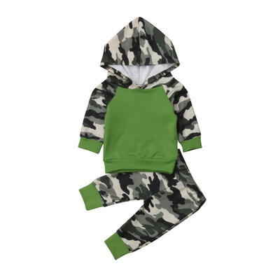 

Baby Boys Girls Outfits Kid Winter Clothes Camouflage Hooded Tops Pants
