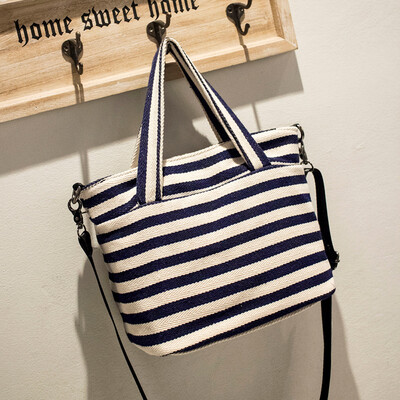 

Tailored Women Handbag Shoulder Bags Tote Canvas Purse Messenger Striped Bag BK
