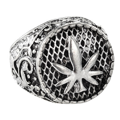 Maple Leaf Signet Finger Ring for Men Jewellery Rings