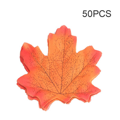 

50Pcs Simulation Plant Photo Shoot Props Fake Silk Autumn Maple Leaves Artificial Fall Leaf Table Door Fall Wedding Party Birthday
