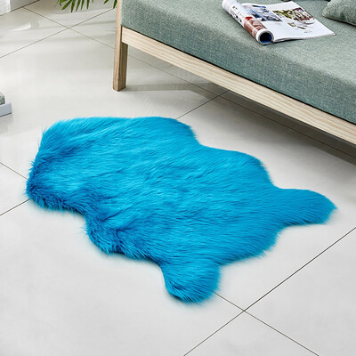 

Toponeto Wool Imitation Sheepskin Rugs Faux Non Slip Bedroom Shaggy Carpet Mats