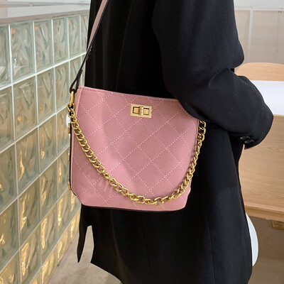 

Bag female bag 2019 new wave fashion frosted bucket bag foreign gas leisure Messenger bag wild ins shoulder bag