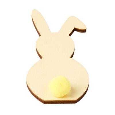 

DIY Wooden Easter Rabbit with Pompon Cutout Craft Home Decor Ornaments