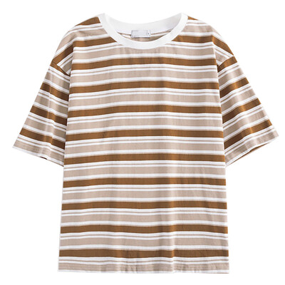 

Women Tops Harajuku Vintage Girl Stripe Printed T-Shirts Summer Women Casual Loose Short Sleeve tee Tops Femme T-shirt
