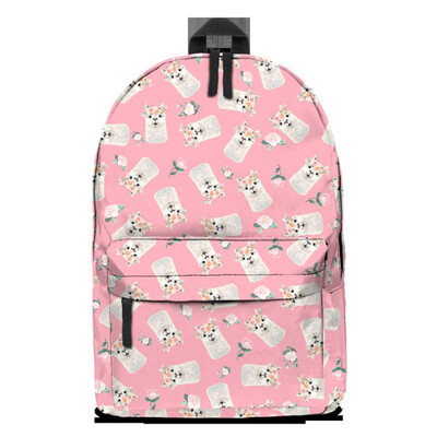 

New Customized Design Alpaca Printed Women Girl Oxford Cloth Backpack Travel Laptop Backpack Student Teenager School Shoulder Bag