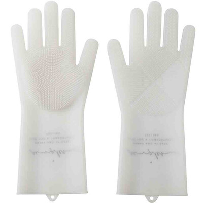 

Toponeto New Magic Reusable Silicone Gloves Cleaning Brush Scrubber Gloves Heat Resistant