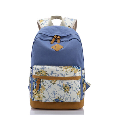

Tailored Women Large Capacity Canvas Floral Shoulder Travel Bags School Student Backpack