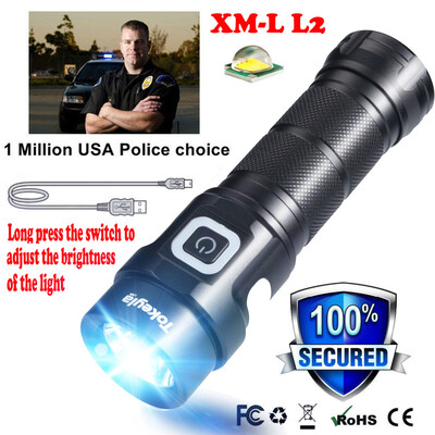 

Saidsome Portable XML-L2 Outdoor USB LED Flashlight Torch Bright 1865026650 Light Lamp flashlight lamp