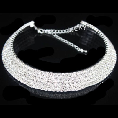 

Women Fashion Luxury Rhinestone Collar Choker Necklace Wedding Birthday Jewelry