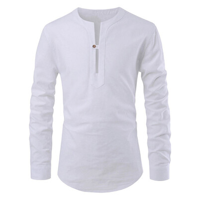 

Toponeto Mens Fashion Solid Color Stand Collar Long Sleeve Shirt Slim Fit Blouse