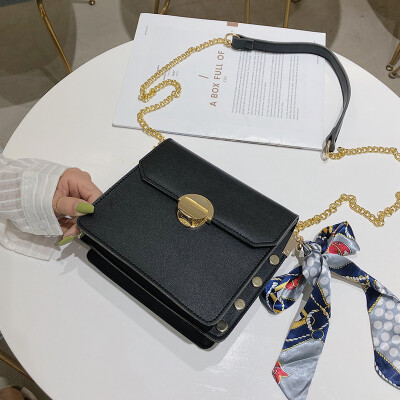 

Mori simple small bag new 2019 shoulder slung womens bag summer Korean version of Joker scarves chain small bag