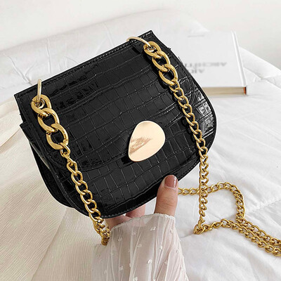 

Tailored Womens Fashion Stone Shoulder Bag Chain Diagonal Bag Solid Color Handbag