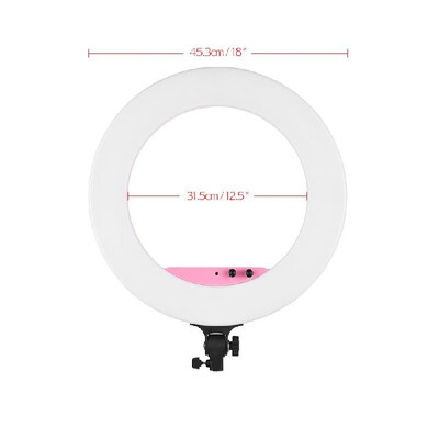 

Andoer 18inch LED Video Ring Light Fill-in Lamp Studio Photography Lighting 80W Dimmable 3200K-5800K Bi-color with Mirror Phone