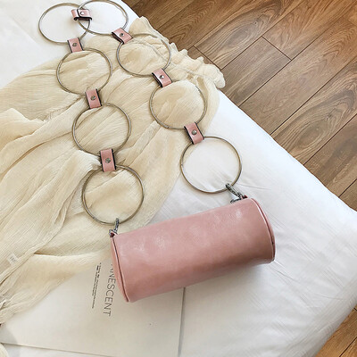 

Tailored Women Leather Bucket Bag Crossbody Bag Shoulder Bags Circular Chain Handle Bags