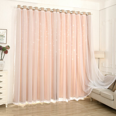 

XINJINGANYIJIA Princess style childrens room shade cloth curtains stars 15539