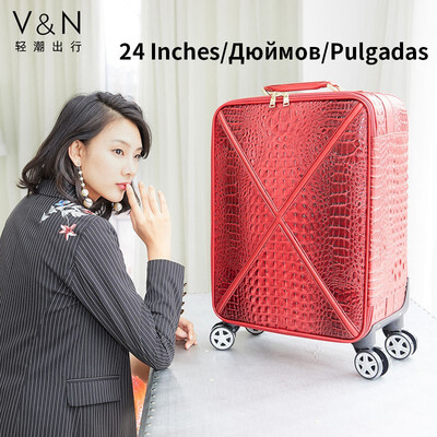 

Travel suitcase crocodile trolley case boarding small suitcase universal wheel lock case luggage 20 inch Korean version