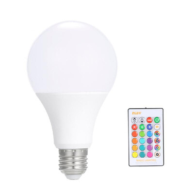 

3W5W10W15W RGB LED Lamp E27 Dimmable Bulb Energy Saving Light Multi Colors Spotlight IR Remote Control Holiday Lighting