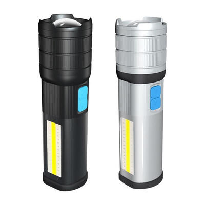 

ZHISHUNJIA AK47 USB Charge-discharge Zoom Flashlight Bilateral COB Lamp with Charging Treasure