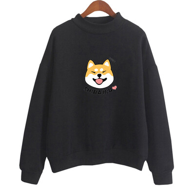 

Sweatshirt Autumn Anime Character Shiba Printed Hoodies Thickening Fleece Harajuku Winter Pullover