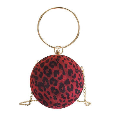 

Women Circle Handbag Round Chain Crossbody Bag Casual Leopard Shoulder Bags