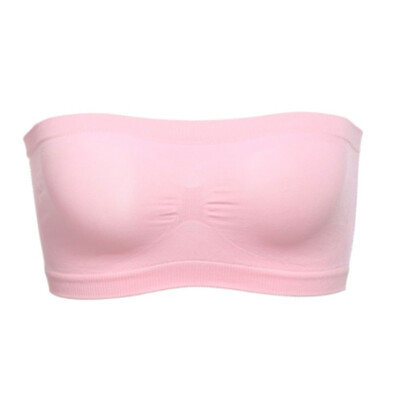 

New Women Ladies Strapless Seamless Padded Boob Bandeau Tube Tops Bra