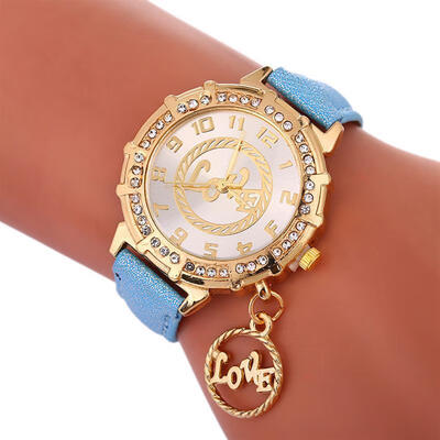 

Fashion Pendant Watch WomenS Leather Strap Stainless Steel Analog Quartz Wristwatch Gold Diamond Watches Relogio Feminino
