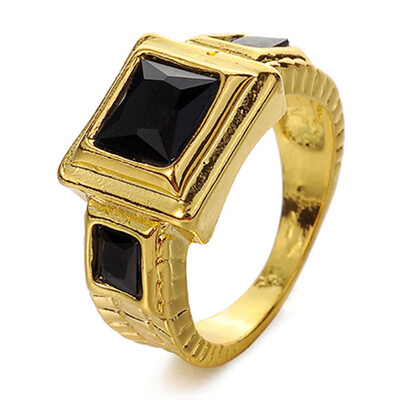 

Square Shape Faux Gemstone Birthday Band Fashion Ring