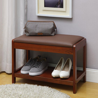 

WN-16217WA YBYT Barron wood shoe bench - walnut color
