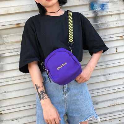 

Women Men Crossbody Bag Chest Bag Letters Print Durable Casual Shoulder Mini Bag BlackPuepleWhite