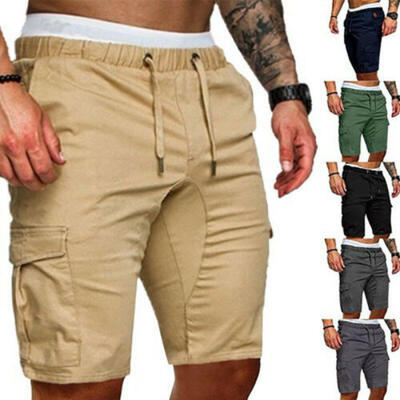 

USSTOCK Mens Summer Shorts Gym Sport Running Workout Cargo Pants Jogger Trousers