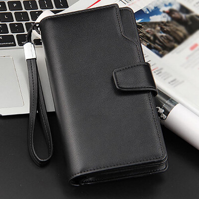

2019 Fashion Mens Wallets Long Style Male Clutch Leather Purse Quality Mens Zippers Money Bags Coin Pockets Purse