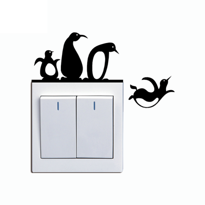 

Penguins Switch Sticker Cartoon Pegatina Wall Decal for Kids Room Home Decor