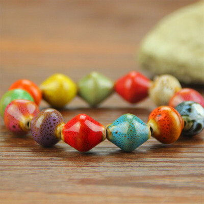 

Heart Shaped Vintage Beads Lady Bracelet Bohemia Ceramic Stone Charm Women Bangles Fashion Yoga Gift