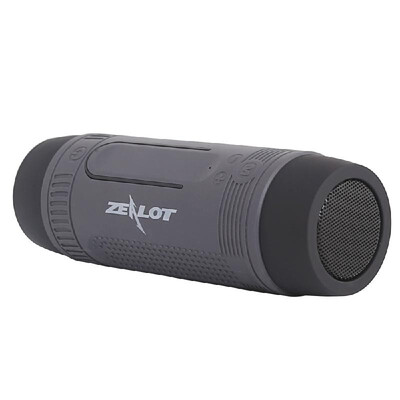 

ZEALOT S1 Outdoor Bluetooth Speakers IP55 Waterproof Sound Box LED Flashlight w Microphone Support TF Card AUX Input FM Radio Pow