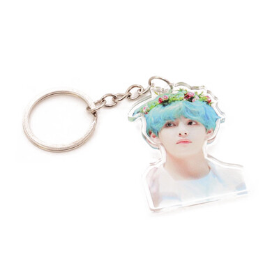 

CAR-TOBBY Kpop BTS Keychain Suga V TATA Acrylic Key Chain Keyring Bag Pendant