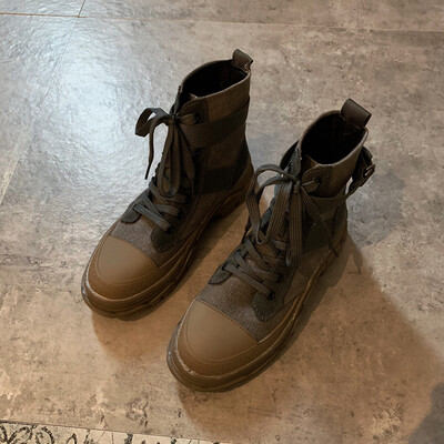 

Leisure Fashion Martin Boots Female Korean Version of 100 Sets of Thick Bottom Canvas Shoes Student Simple Shoe Tide